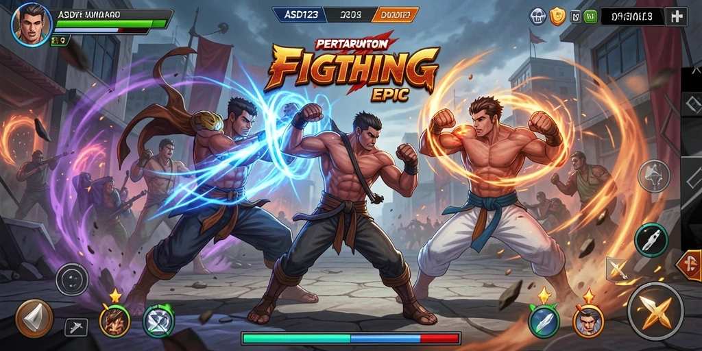 Screenshot menunjukkan aksi pertarungan intens di ASD123.