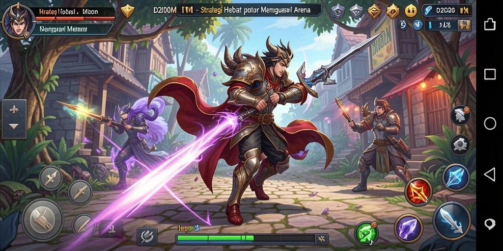 Tampilan gameplay D200M dengan pertarungan strategis yang mendebarkan.