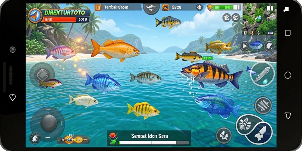 Tangkapan layar gameplay seru dari DIREKTURTOTO saat berburu ikan.