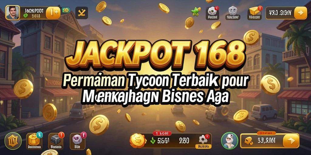 Tampilan gameplay JACKPOT168 dengan interaksi bisnis yang dinamis.