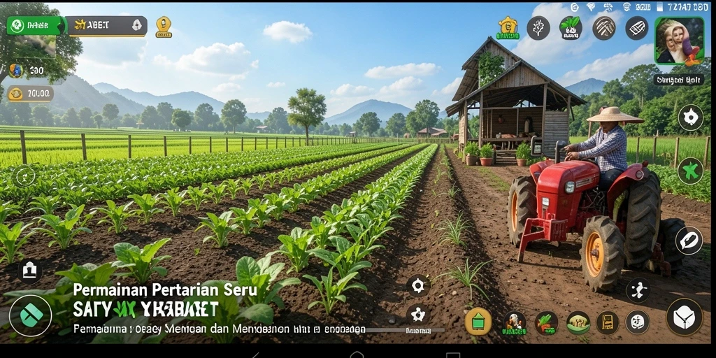 Screenshot gameplay JAYABET dengan aktivitas bertani yang seru.