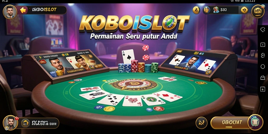 Tampilan gameplay seru dalam aplikasi KOBOISLOT poker.