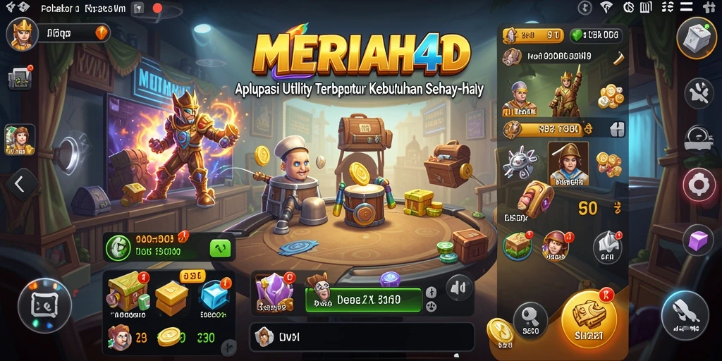 Tampilan utama aplikasi MERIAH4D dengan berbagai fitur Utility.