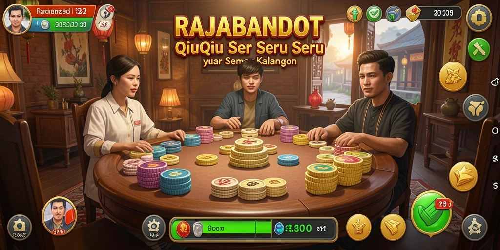 Tampilan menarik gameplay QiuQiu di RAJABANDOT.
