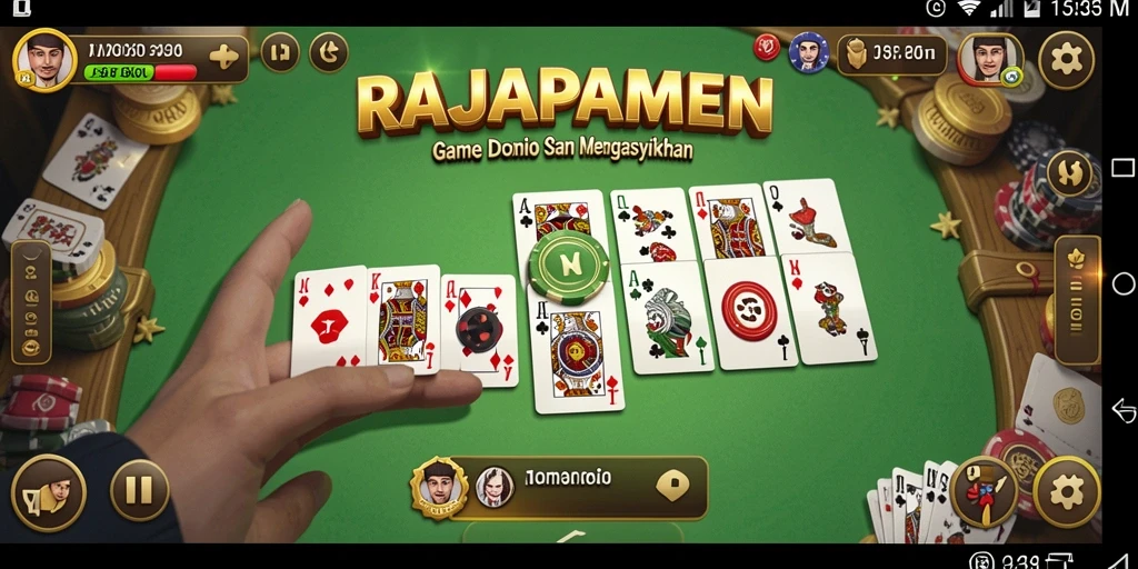 Tampilan gameplay seru RAJAPAMEN dalam bermain Domino.