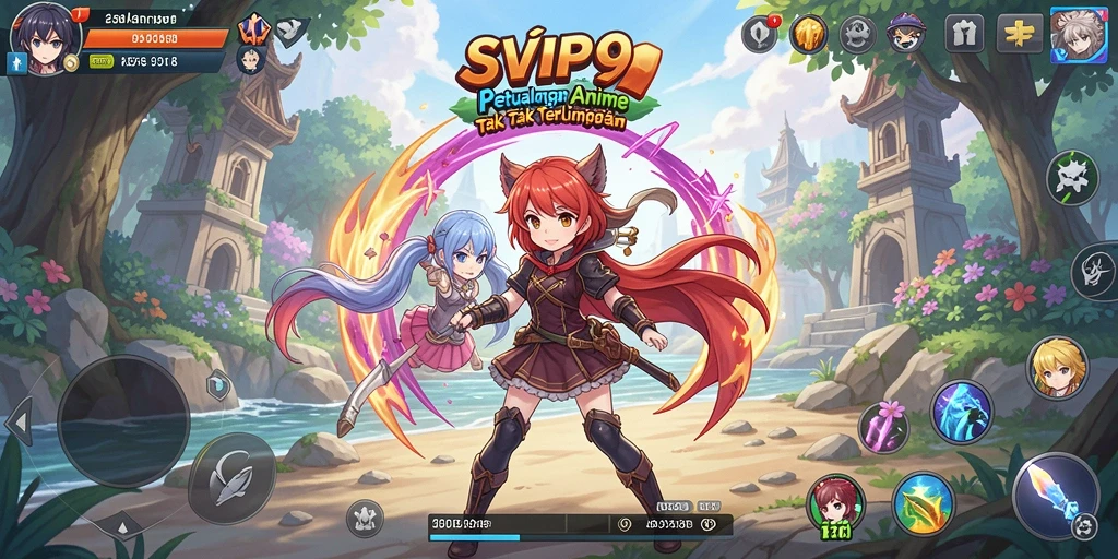 Tampilan gameplay mendebarkan di dunia Anime.