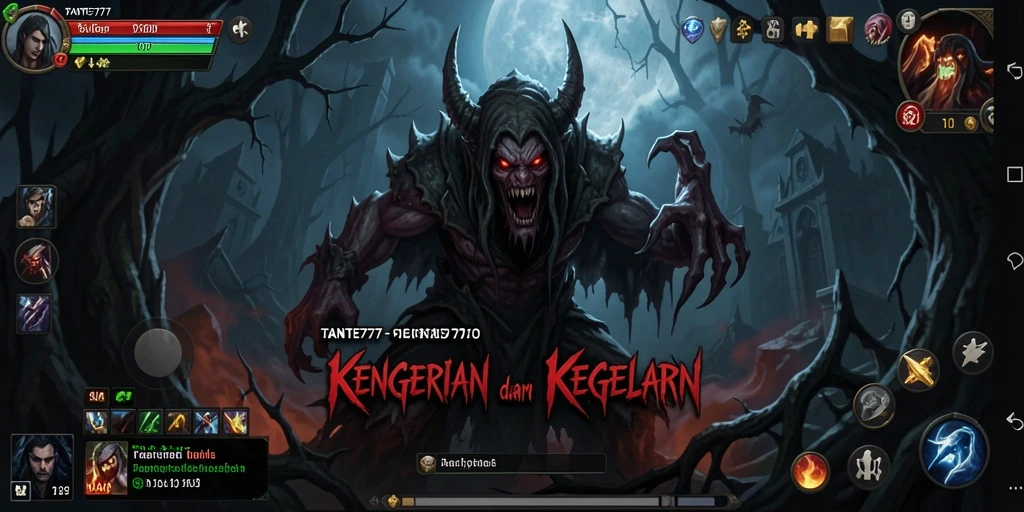 Gameplay mencekam dalam TANTE777 dengan atmosfer Horror yang menyelimuti.