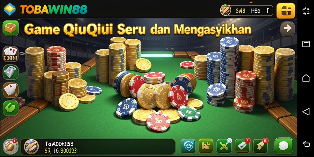 Tampilan menarik dari gameplay QiuQiu di TOBAWIN88.