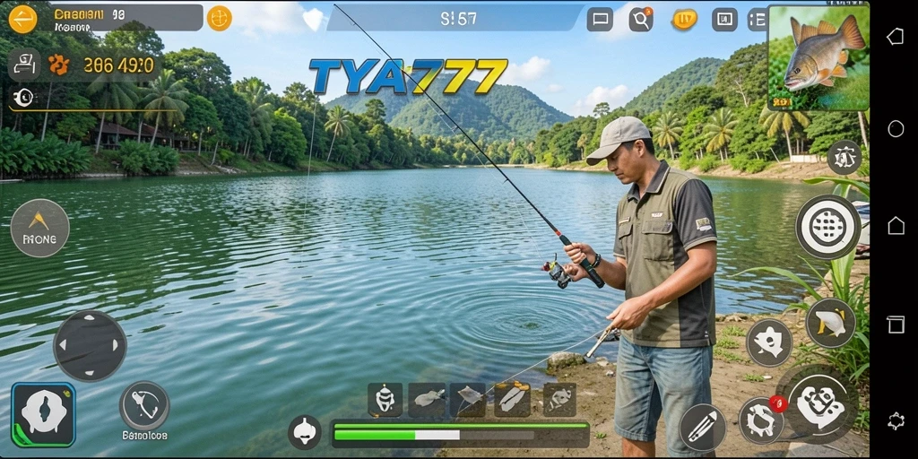 Gameplay TYA777 menampilkan momen menangkap ikan yang mendebarkan.